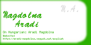 magdolna aradi business card